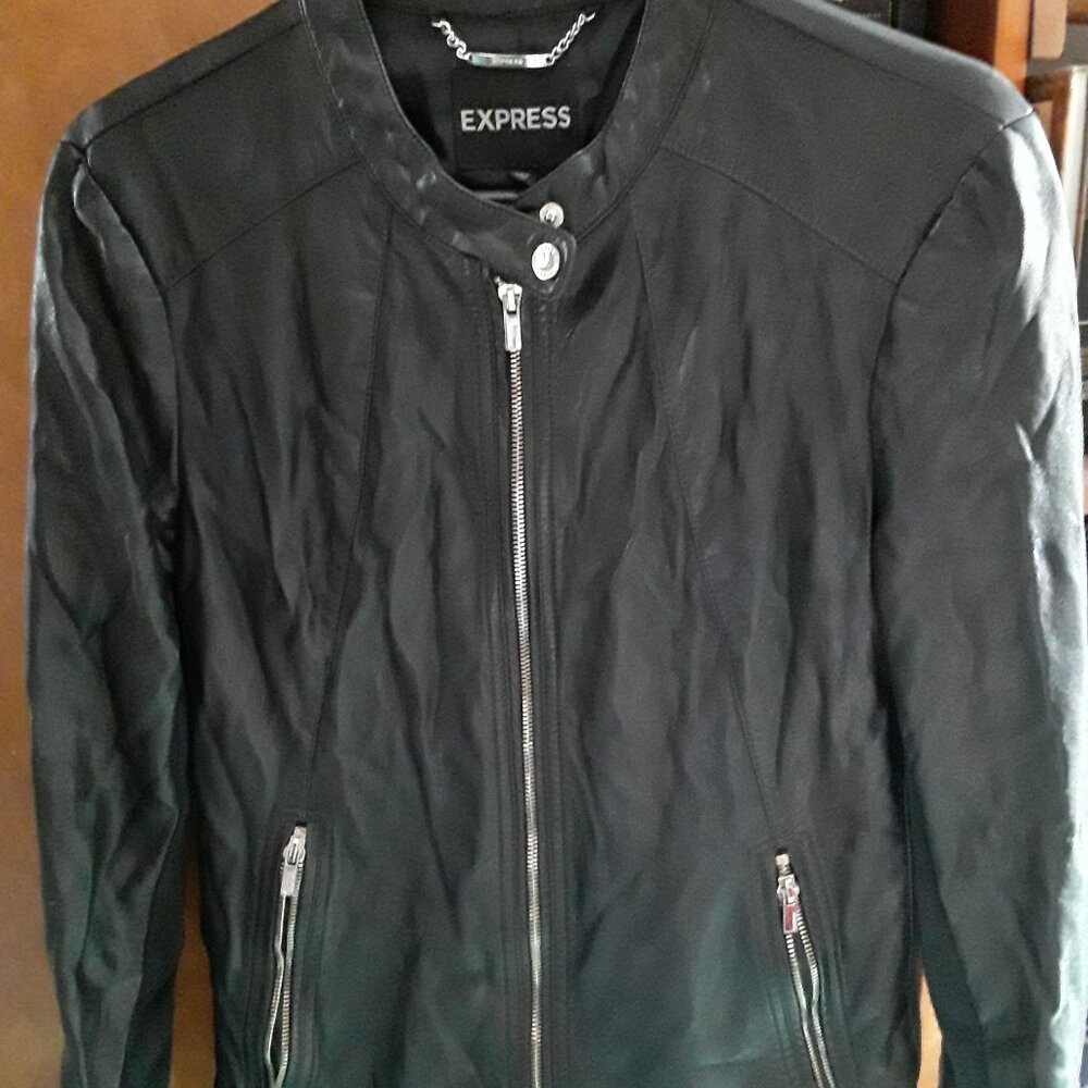Express Faux Leather Moto Jacket - Black